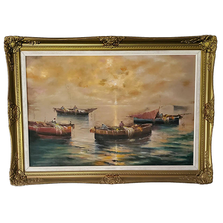 1900 Oil-Painting Gold Frame Artist-Ashton Estate Sales