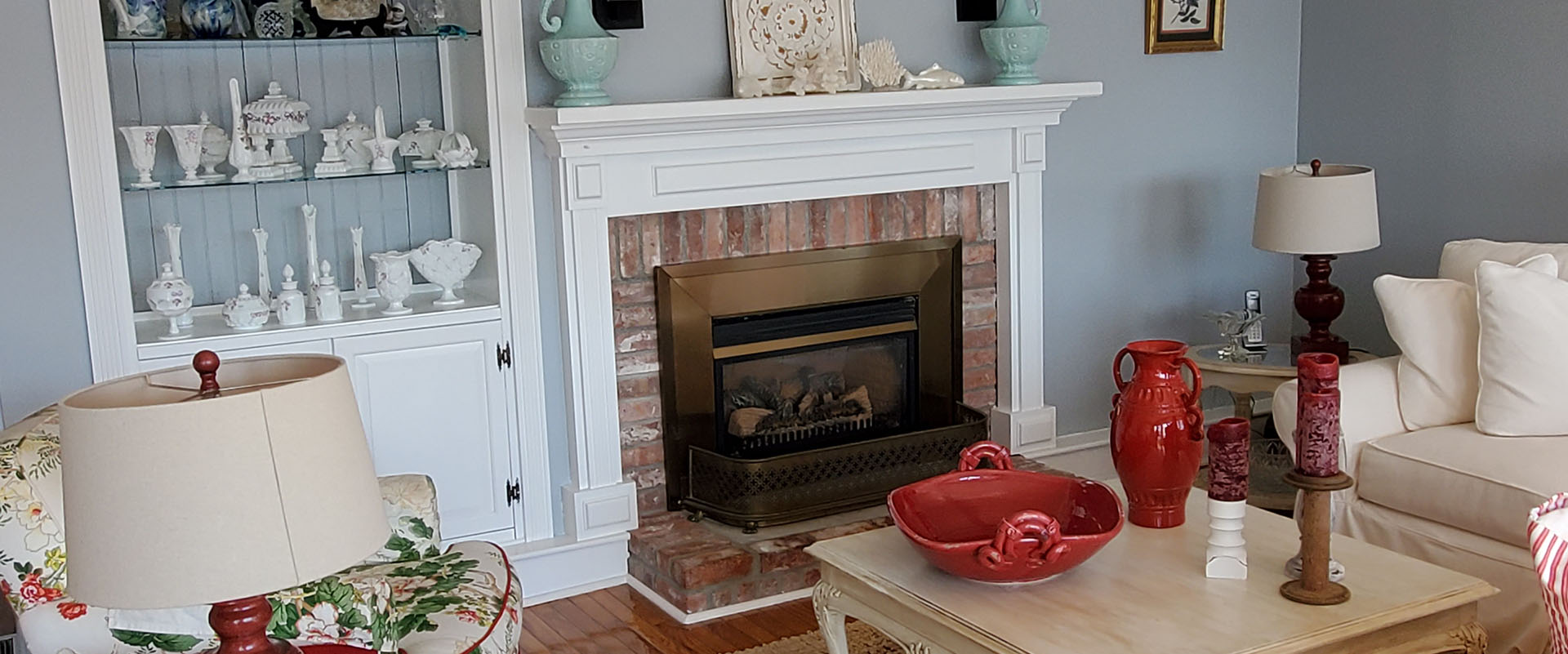 Living room with pottery